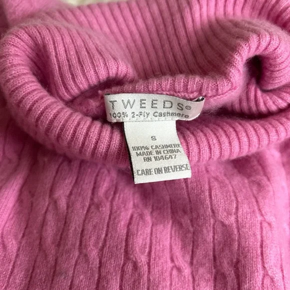 Tweeds 100% Cashmere Petal Pink  Turtleneck Sweater - Picture 2 of 6